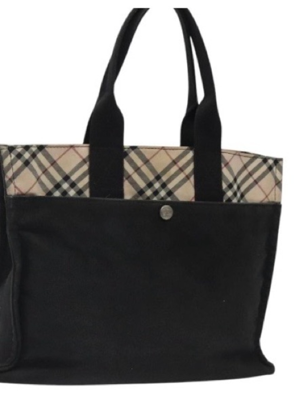 Burberry Black Tote with Classic Check Detail